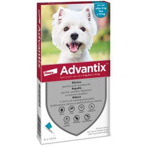 Advantix Spot On Per Cani da 4 a 10 Kg Soluzione 6 Pipette da 1,0 ml