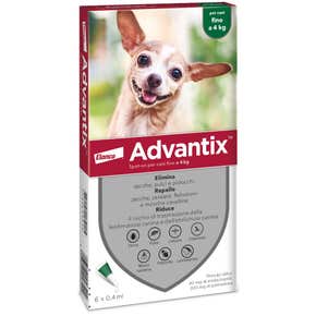 Advantix Spot On Per Cani Fino A 4Kg Soluzione 6 Pipette da 0,4ml